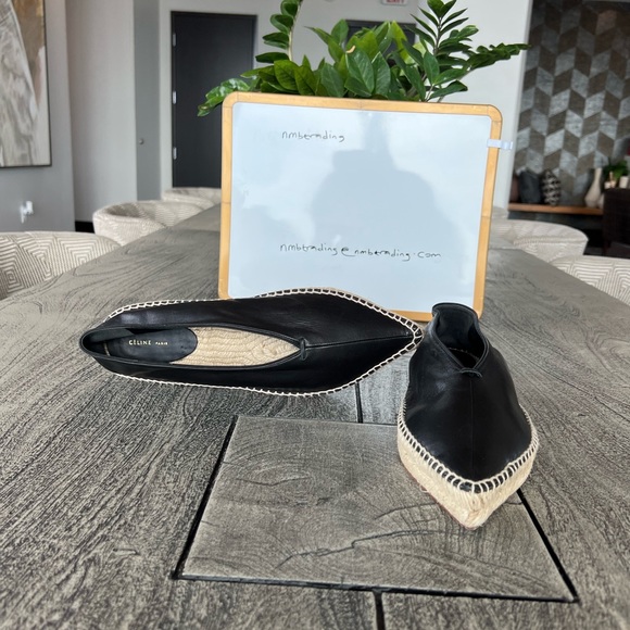 Celine made in Italy soft Italian leather 10M(40) pointed toe espadrilles flats - Picture 15 of 16